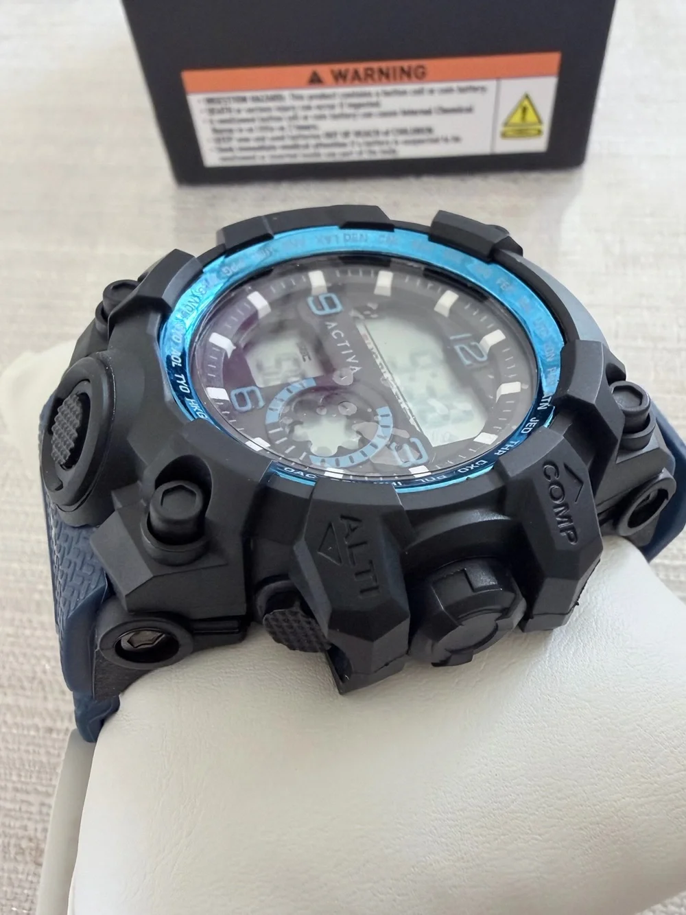 Activa  Men’s Black Watch with Blue Camouflage Strap